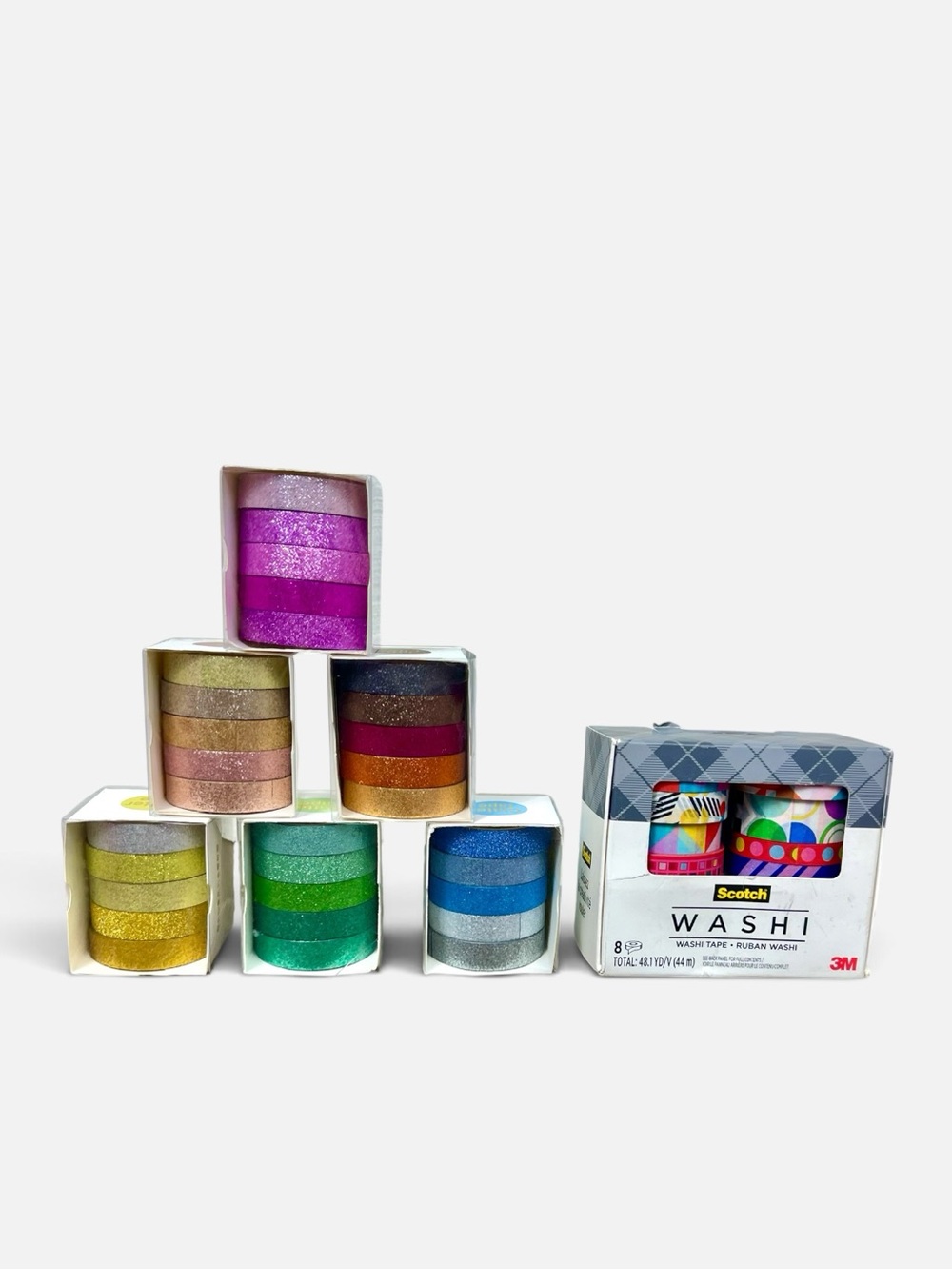WASHI Decorative Tape - Multi Color Glitter & Patterned Set